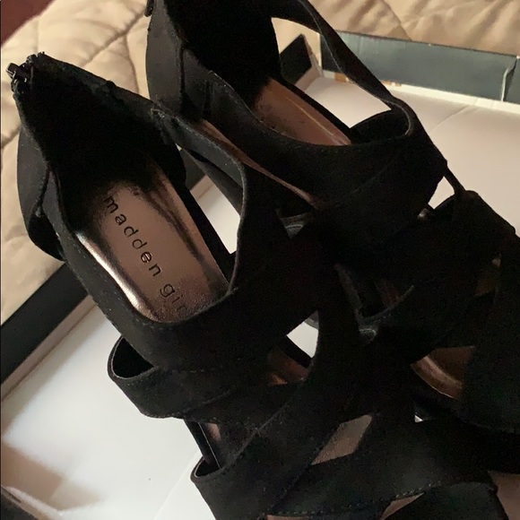 Madden Girl Black Strappy Wedges - Picture 3 of 6